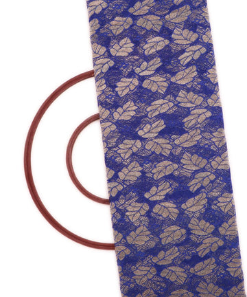 dark blue and golden foil print cut work net fabric hs131 5570